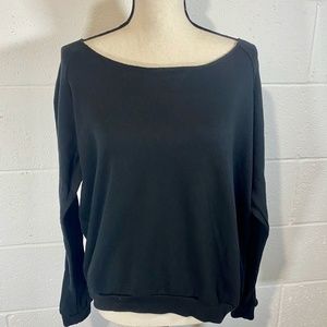 OTL Cropped Distressed Raw Hem Sweatshirt